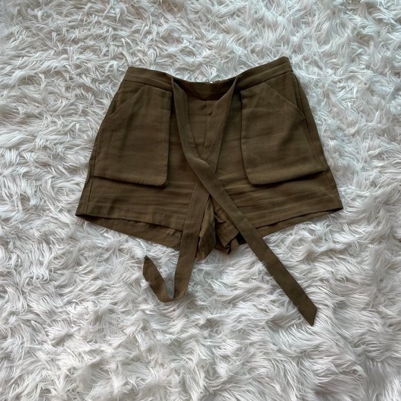 Mango Khaki High Waist Shorts - Picture 5 of 6